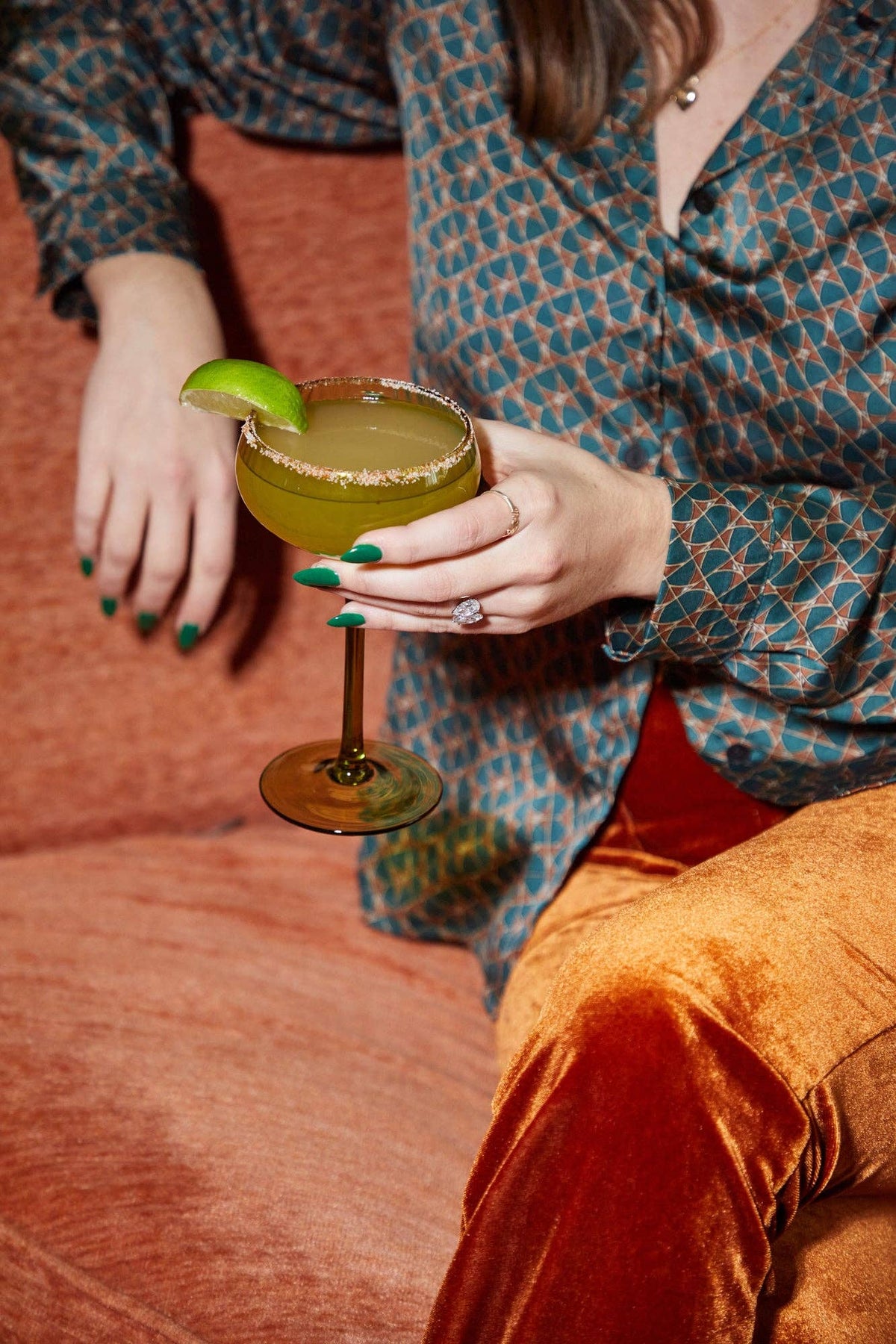 Here&#39;s How The Lou Coupe Glass - Set of 2 Olive
