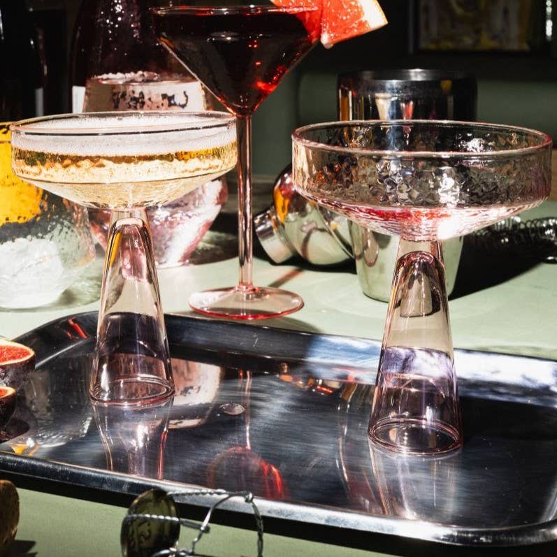 Champagne Coupe Claude | set of 2 | pink