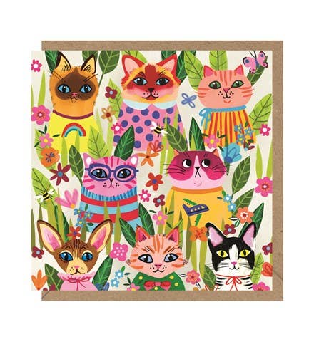 BUD1 Cats - Greetings Card