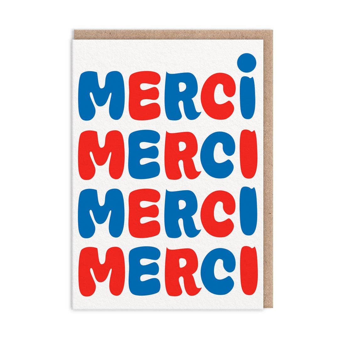Thank You Merci Merci Greeting Cards (Pack of 6) (13106)