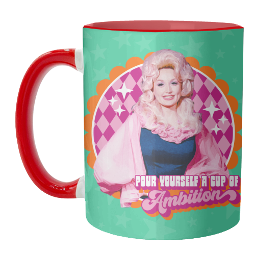 Mugs 'Dolly Pour Yourself a Cup of Ambit: Mug Colour Inner & Handle 11oz - Orange