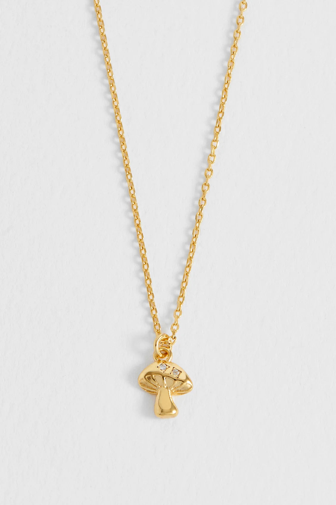 I Love You So Mush CZ Mushroom Gold Plated Necklace