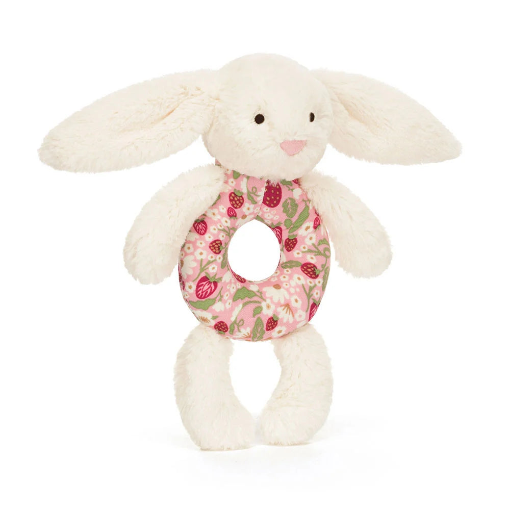Jellycat Blossom Cream Bunny 'Berry' Ring Rattle (12cm)