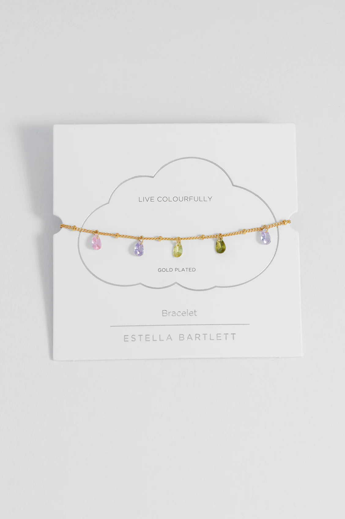 Multi CZ Pear Drop Gold Bracelet