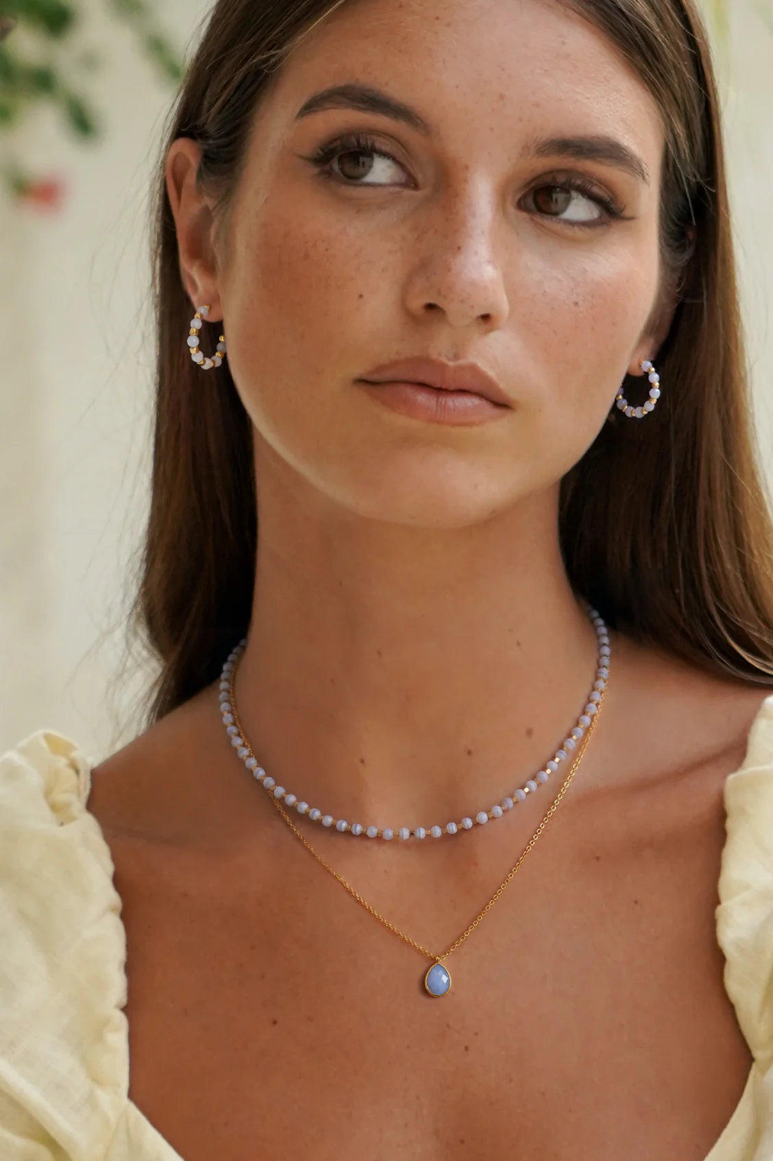 Wellness Blue Lace Amelia Gemstone Necklace