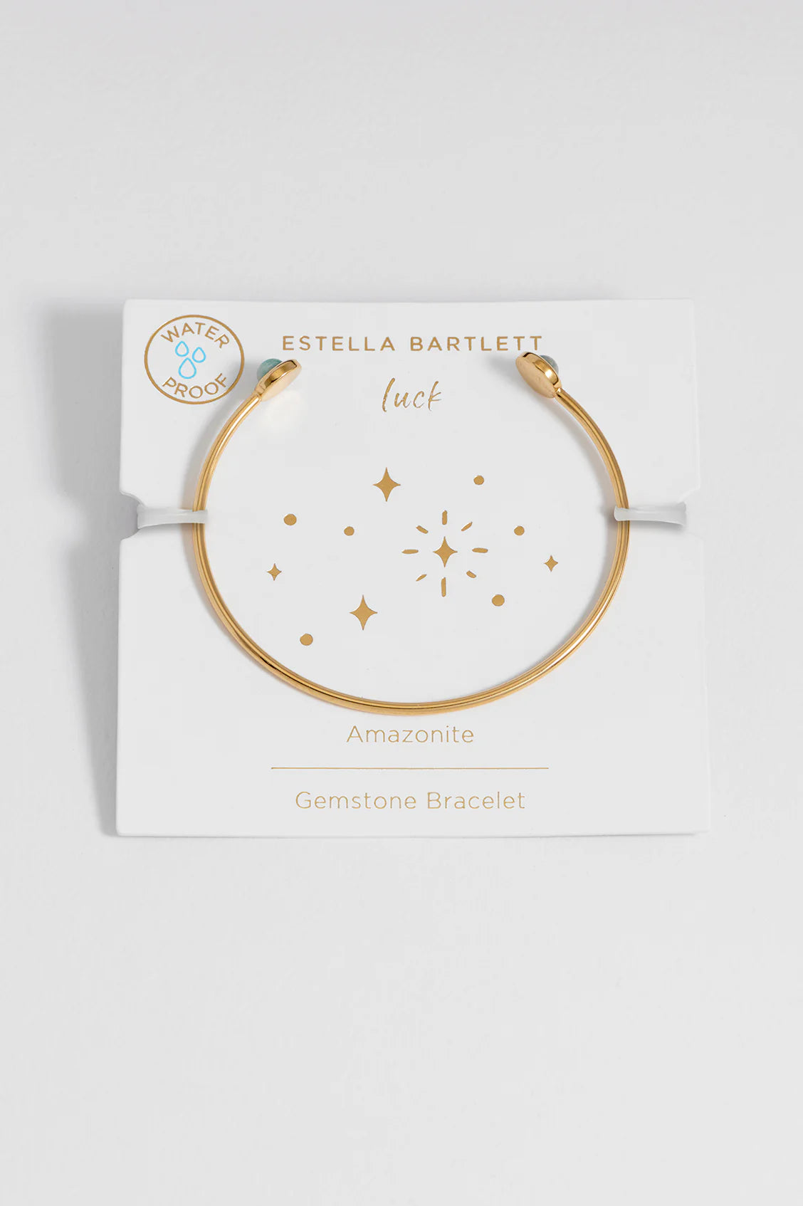 Wellness Amazonite Open Gold Bangle