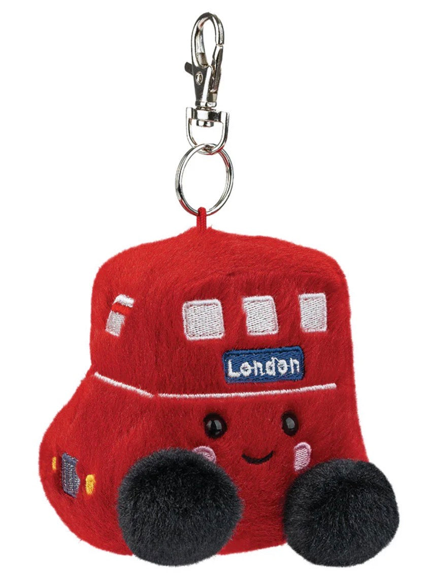 Palm Pal Bertie Red Bus 4 Inch Clip On Plush Toy