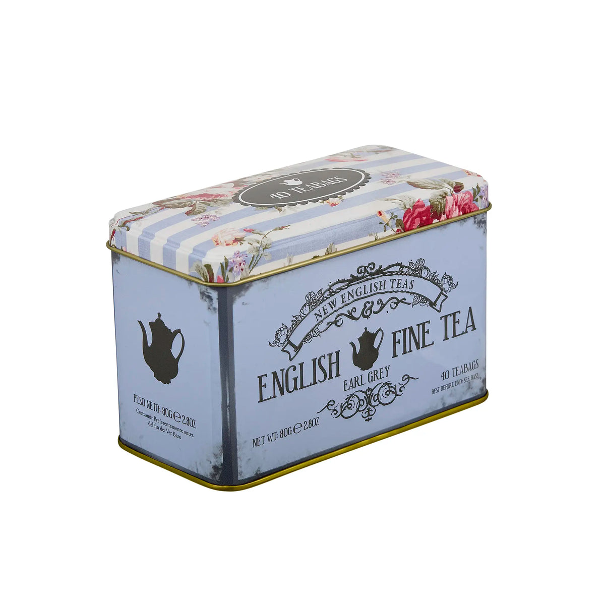 Vintage Floral 40 Teabag Tin - Earl Grey