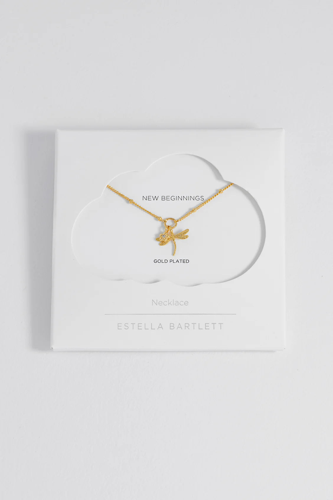 Flower and Dragonfly Gold Necklace