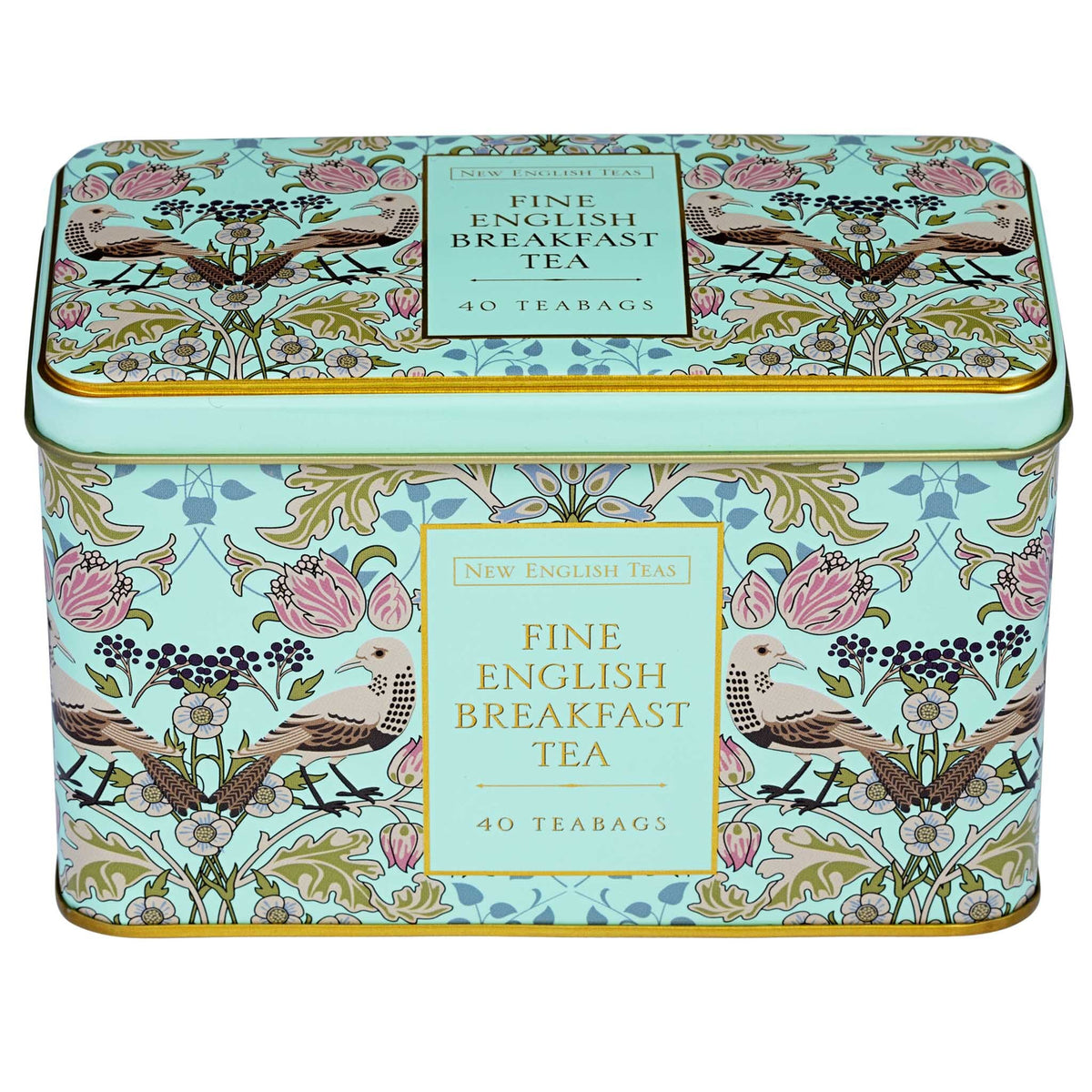Song Thrush 40 Teabag Tin - English Breakfast - Mint Green