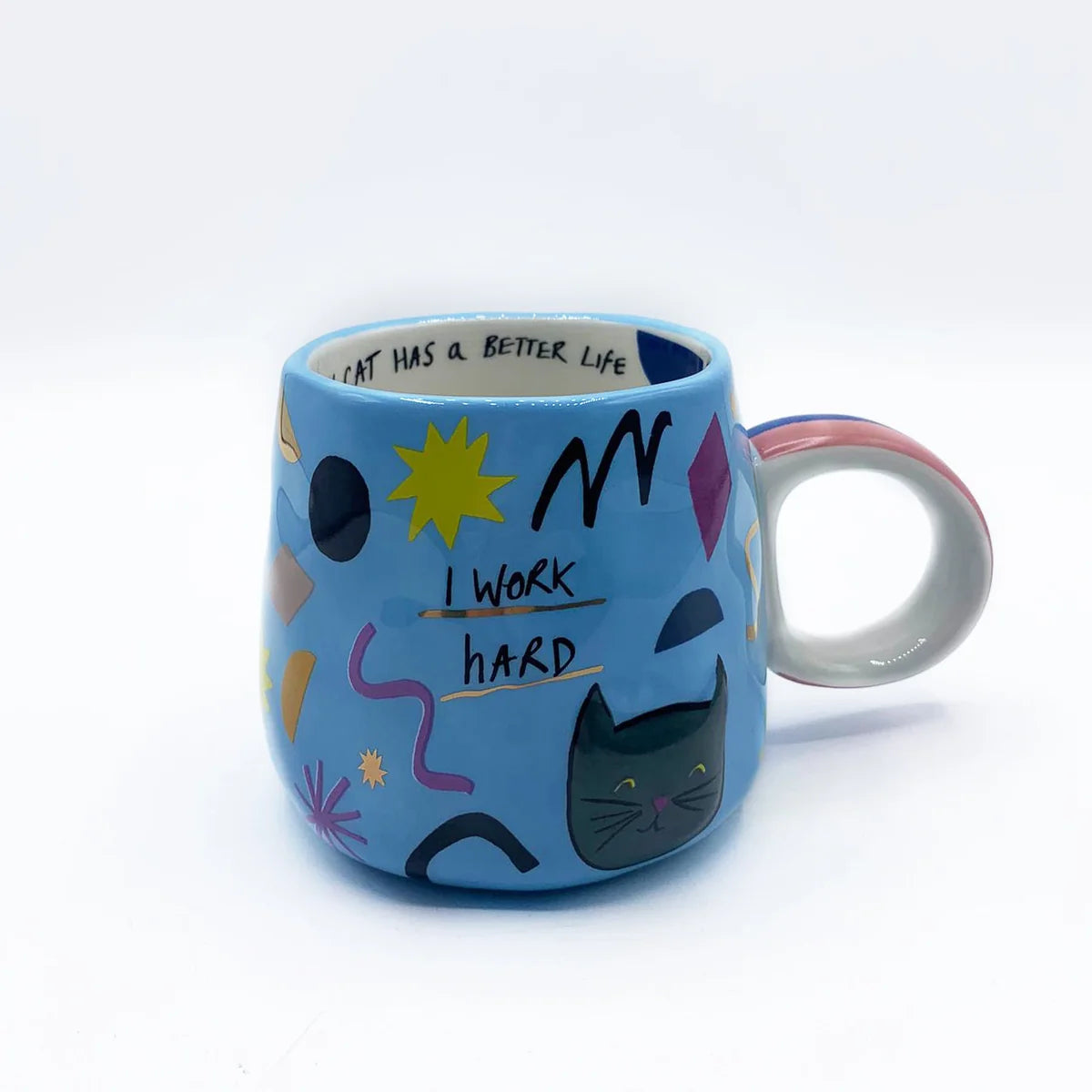 Small Talk ‘I Work Hard’ Cat Cup