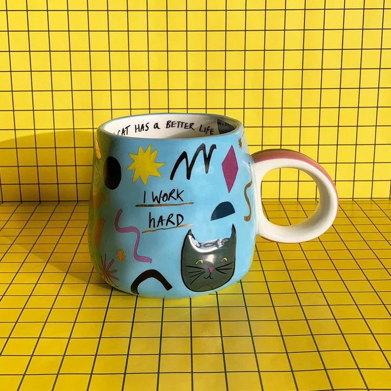 Small Talk ‘I Work Hard’ Cat Cup