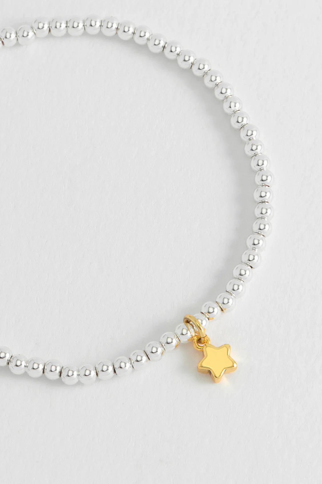 Sienna Beaded Puffy Star Gold Plated Charm Bracelet