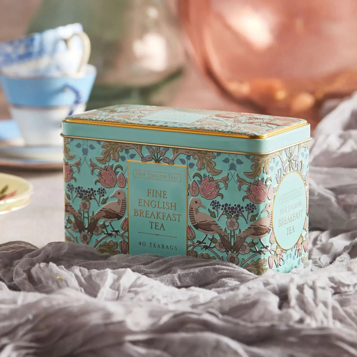 Song Thrush 40 Teabag Tin - English Breakfast - Mint Green