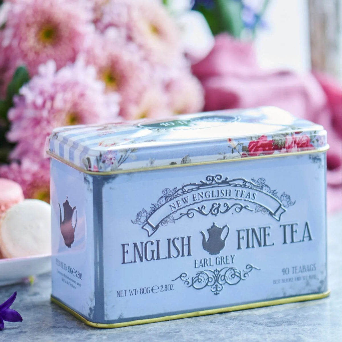 Vintage Floral 40 Teabag Tin - Earl Grey
