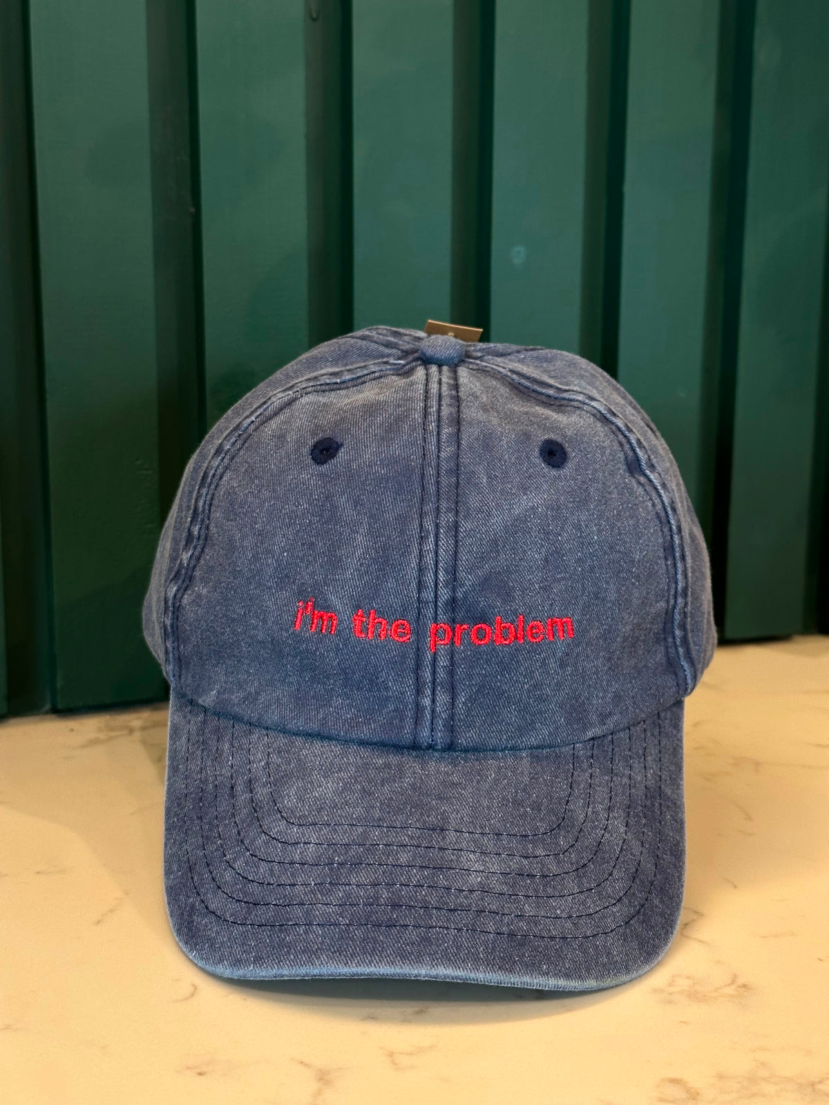 “i'm the problem” Cap: Dark Denim Blue