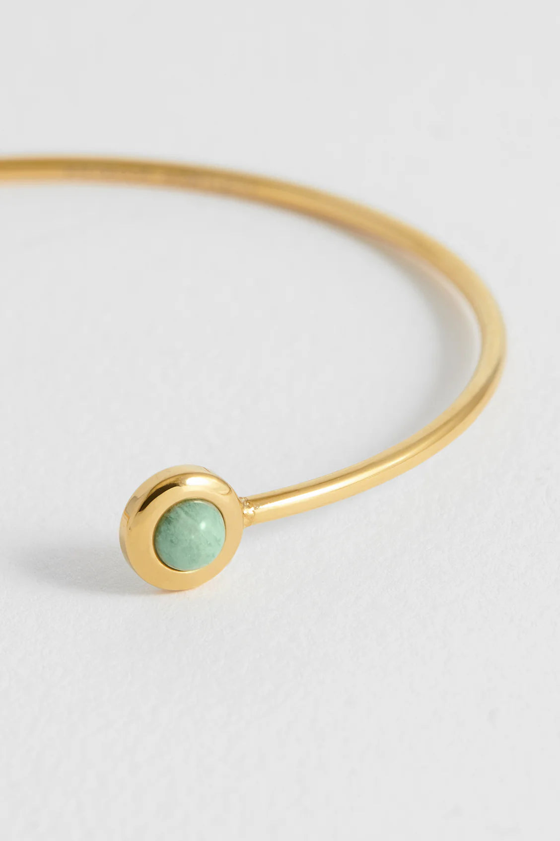 Wellness Amazonite Open Gold Bangle