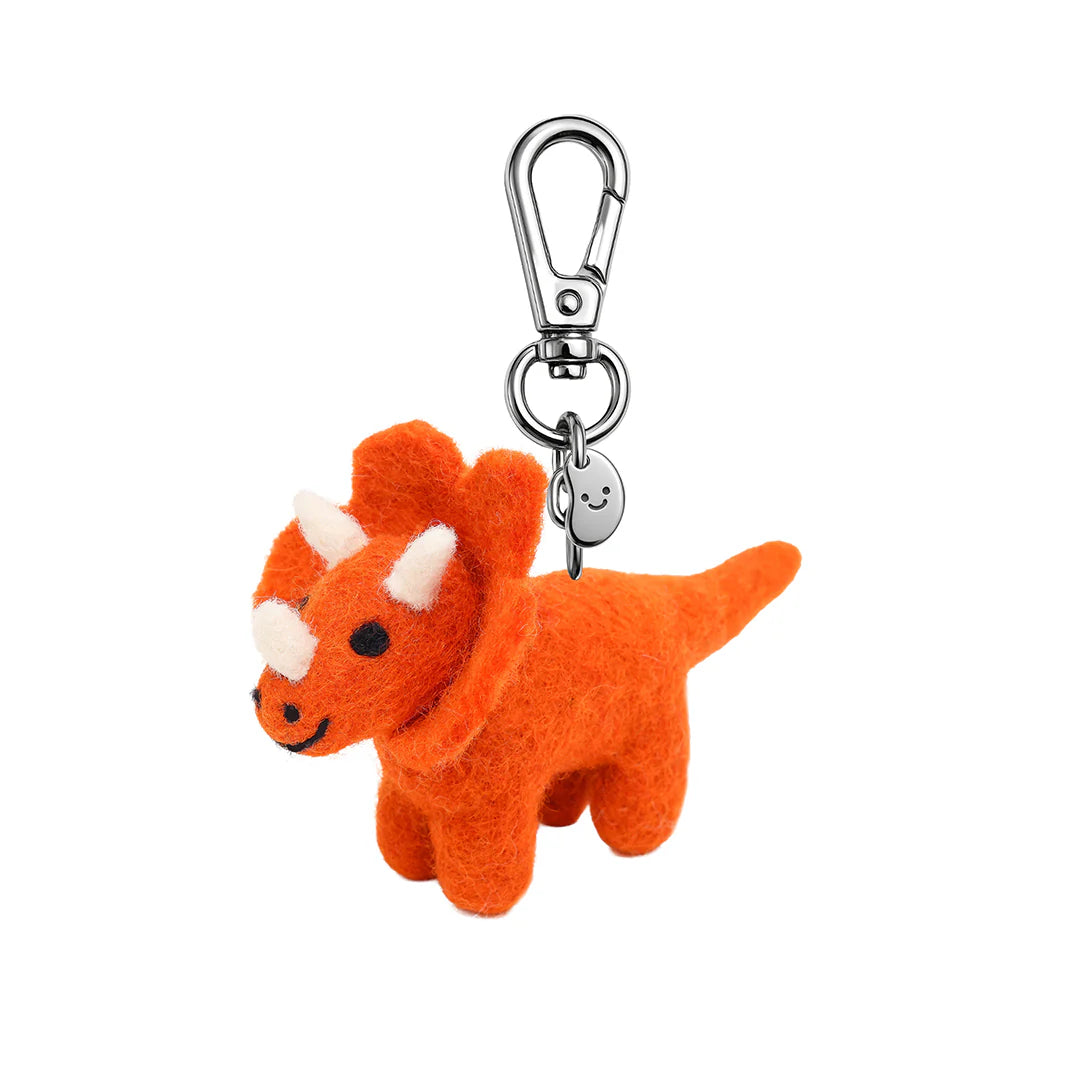 Tim The Triceratops Felt Keychain - Silly Beans