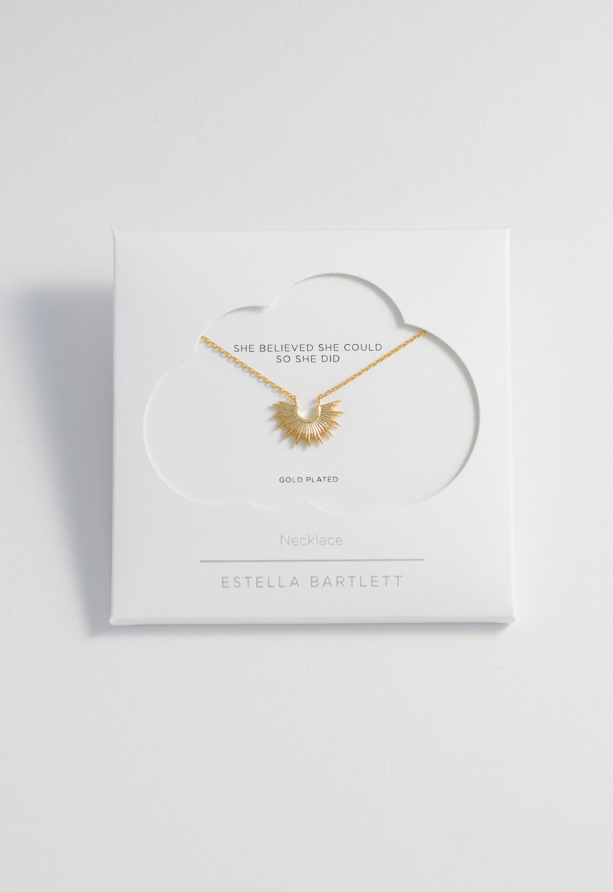 Half Sunburst Gold Plated Necklace