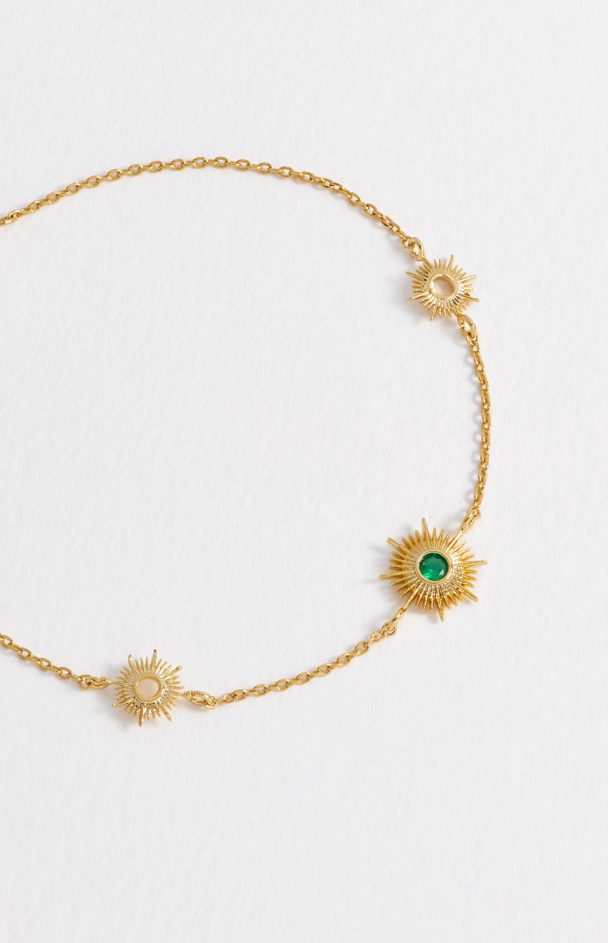 Multi Sunburst Green CZ Gold Plated Bracelet