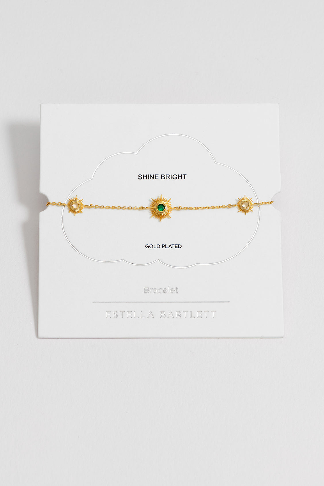 Multi Sunburst Green CZ Gold Plated Bracelet