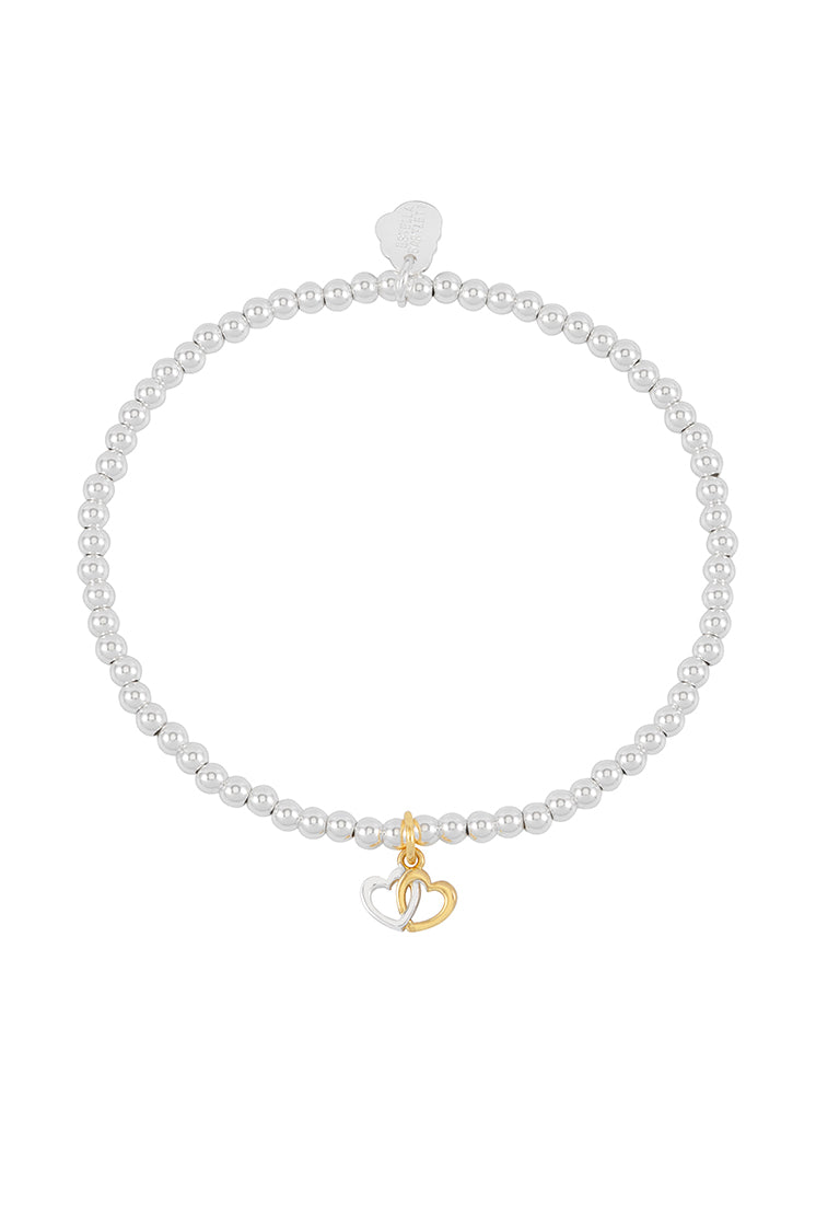 Double Heart Sienna Gold Plated Bracelet