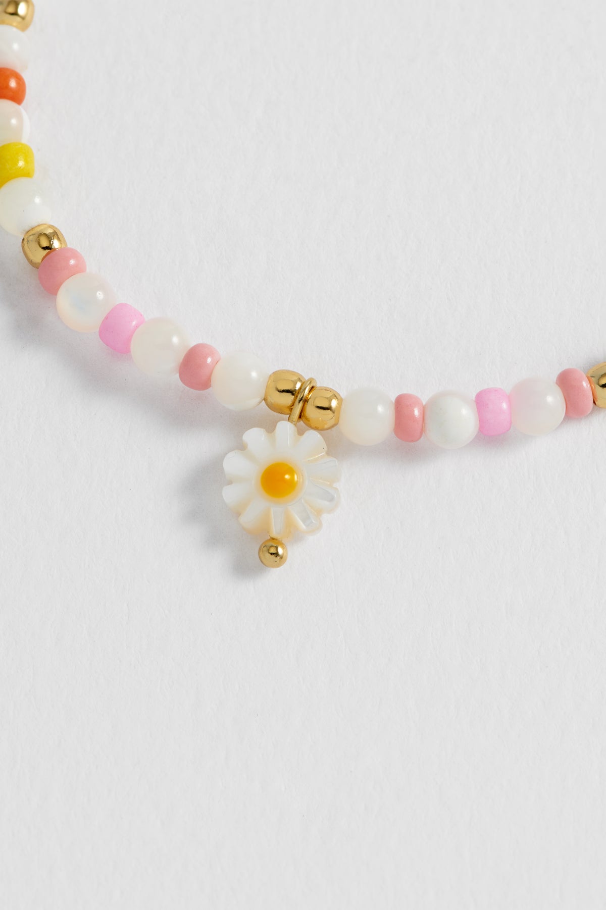 Multi Gemstone Shell Flower Gold Plated Bracelet
