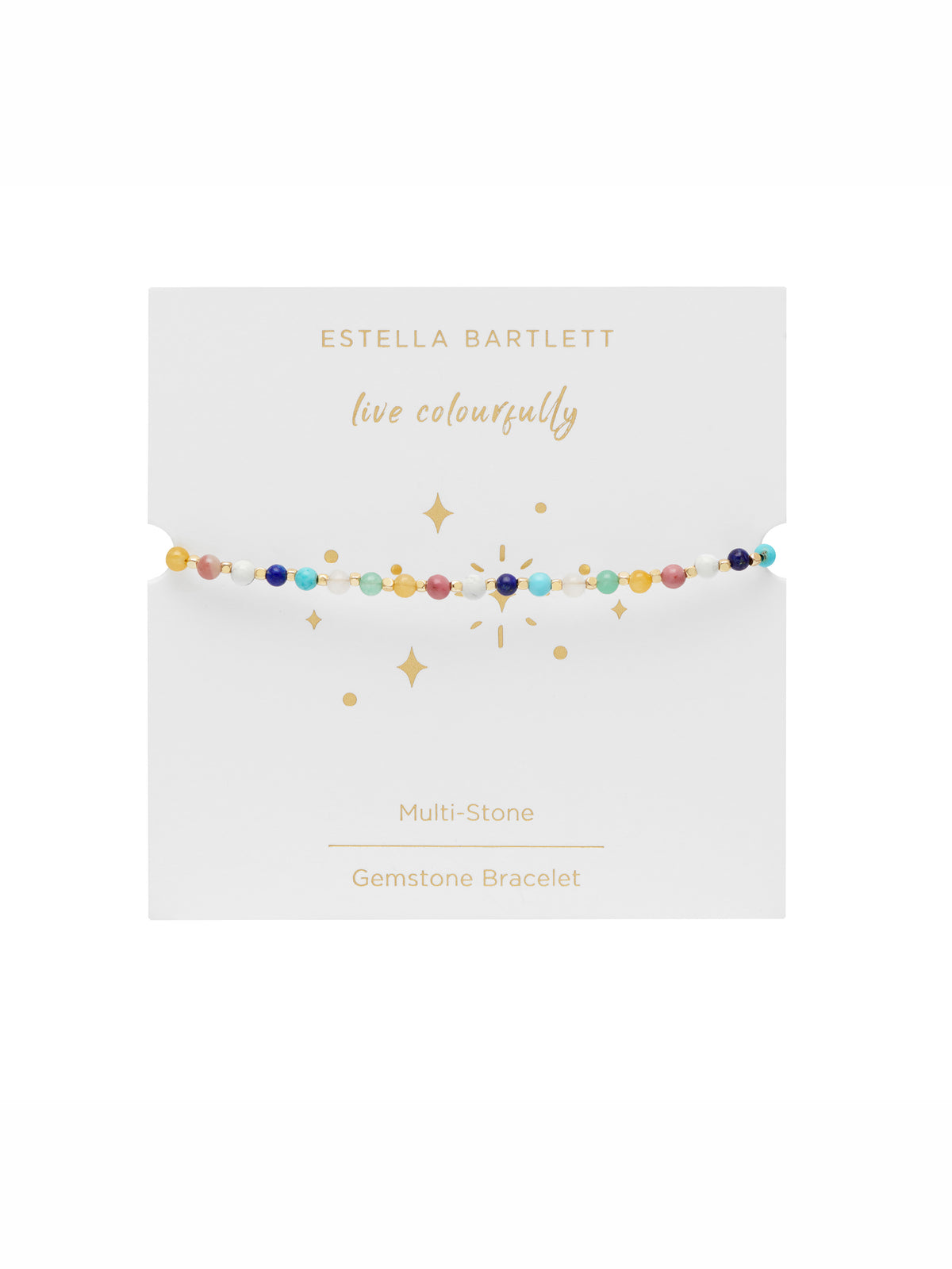 Wellness Mixed Gemstone Amelia Gold Plated Bracelet