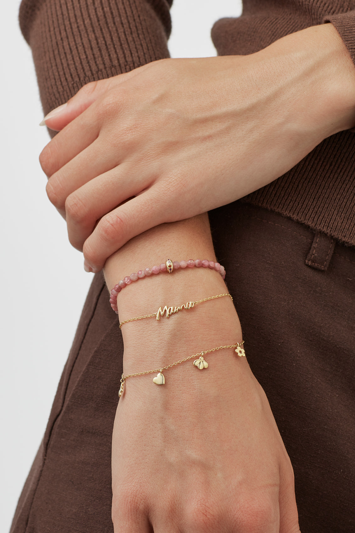 Amelia Pink Tourmaline CZ Disc Gold Plated Bracelet