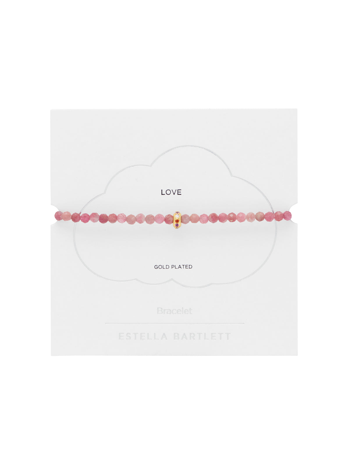 Amelia Pink Tourmaline CZ Disc Gold Plated Bracelet