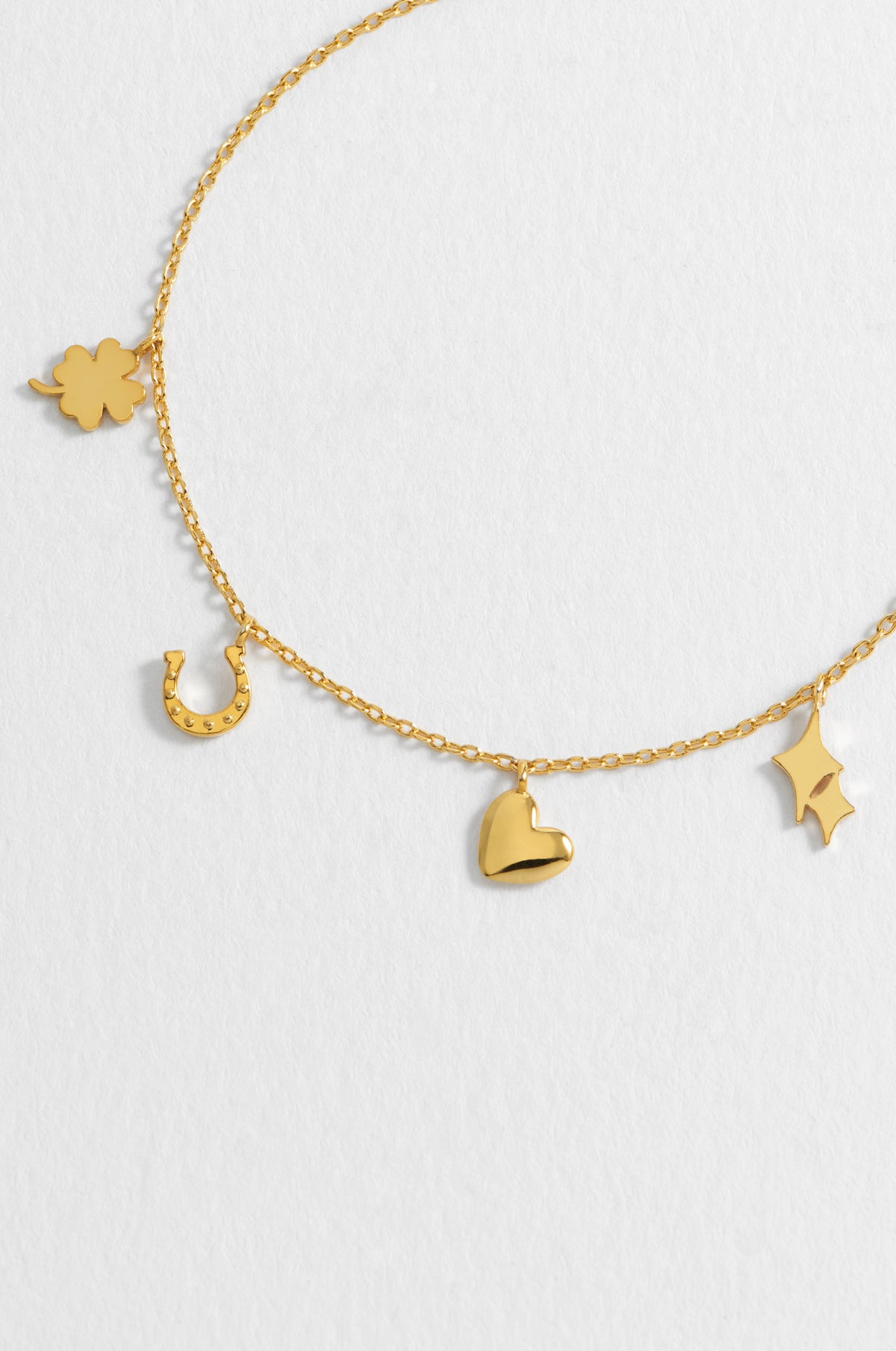 Love and Luck Charm Gold Plated Bracelet
