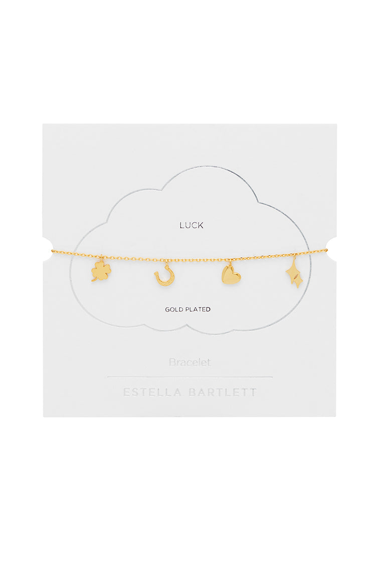 Love and Luck Charm Gold Plated Bracelet