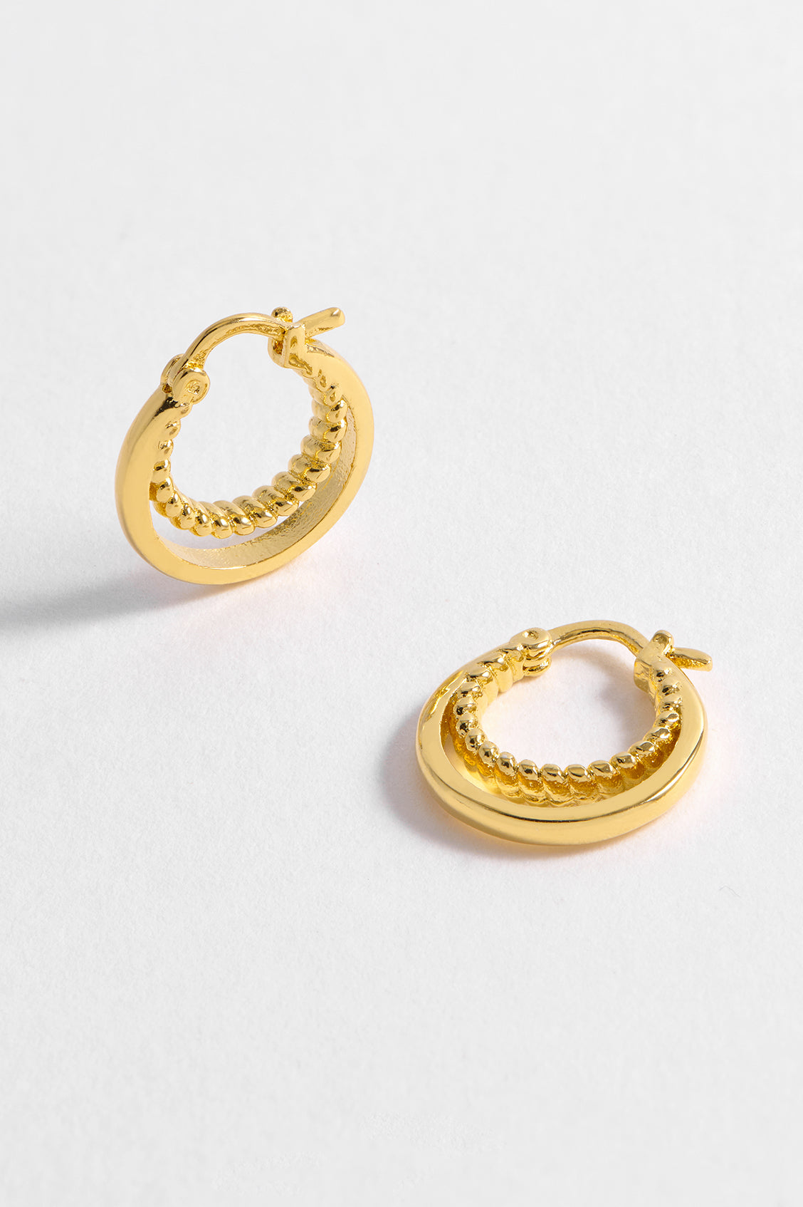 Double Twisted Gold Plated Hoop Earrings