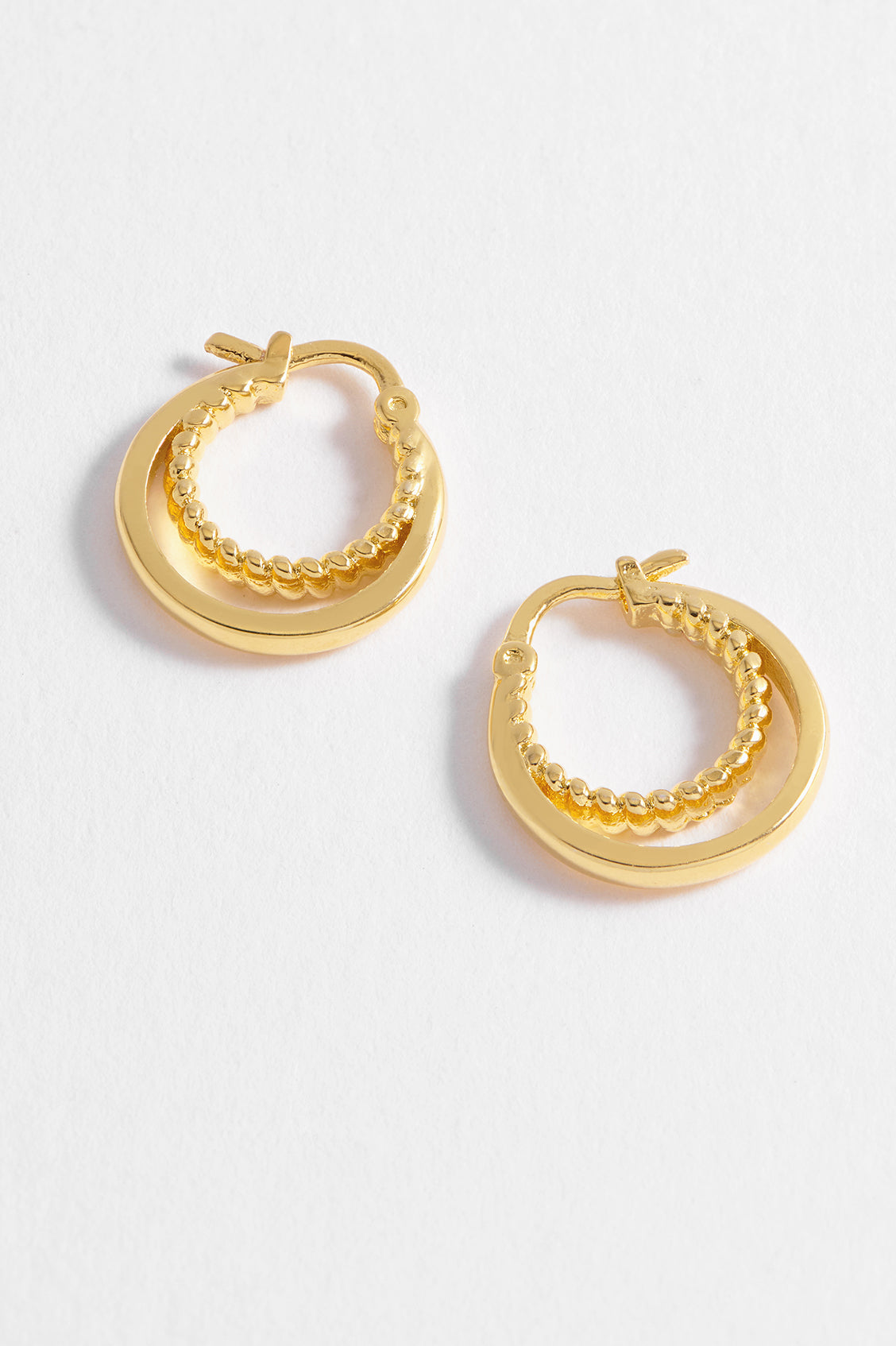 Double Twisted Gold Plated Hoop Earrings