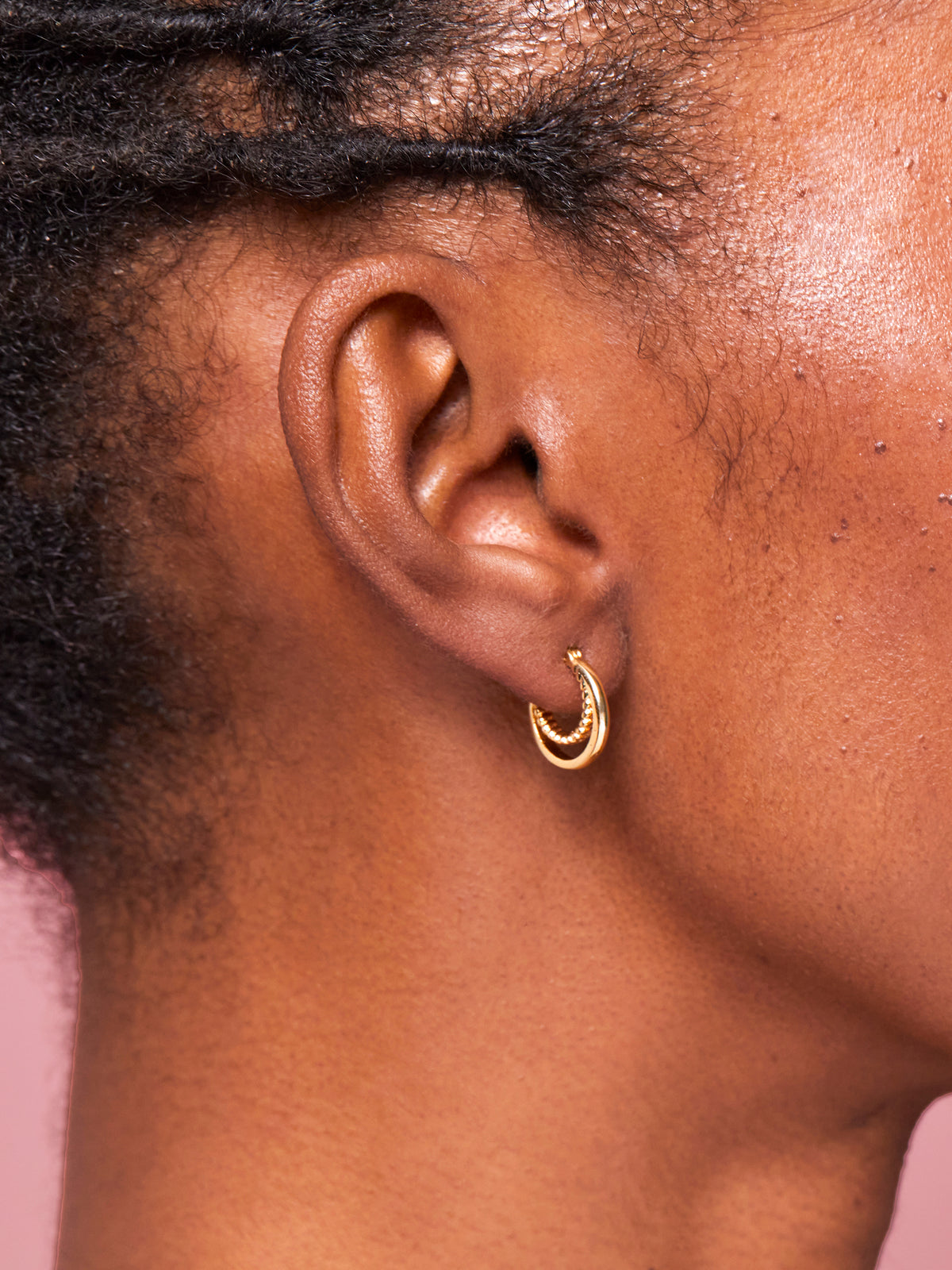 Double Twisted Gold Plated Hoop Earrings
