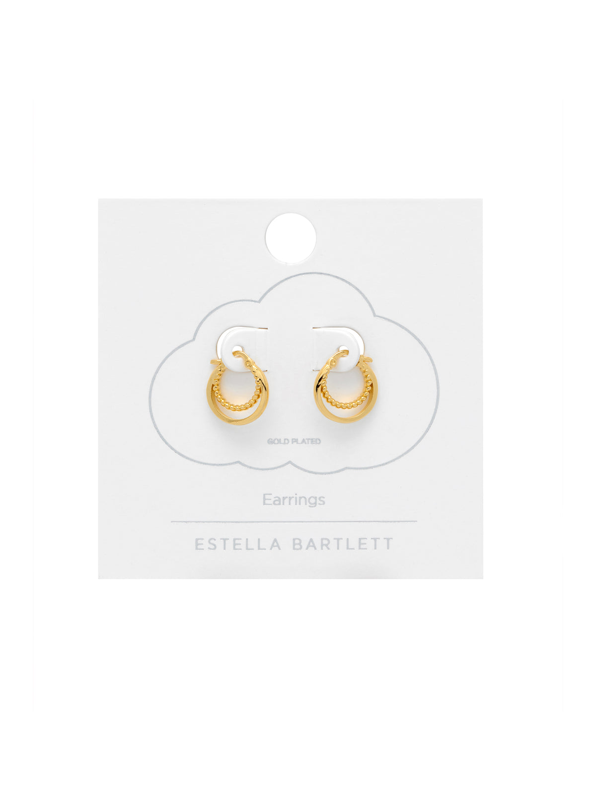 Double Twisted Gold Plated Hoop Earrings