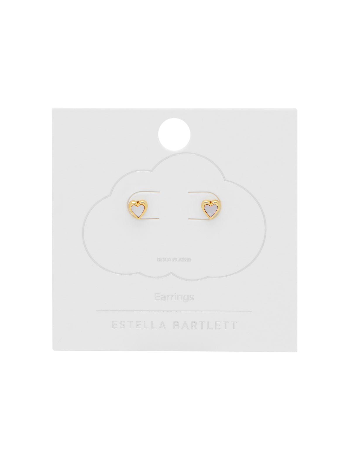 Pink Pearl Heart Stud Earrings