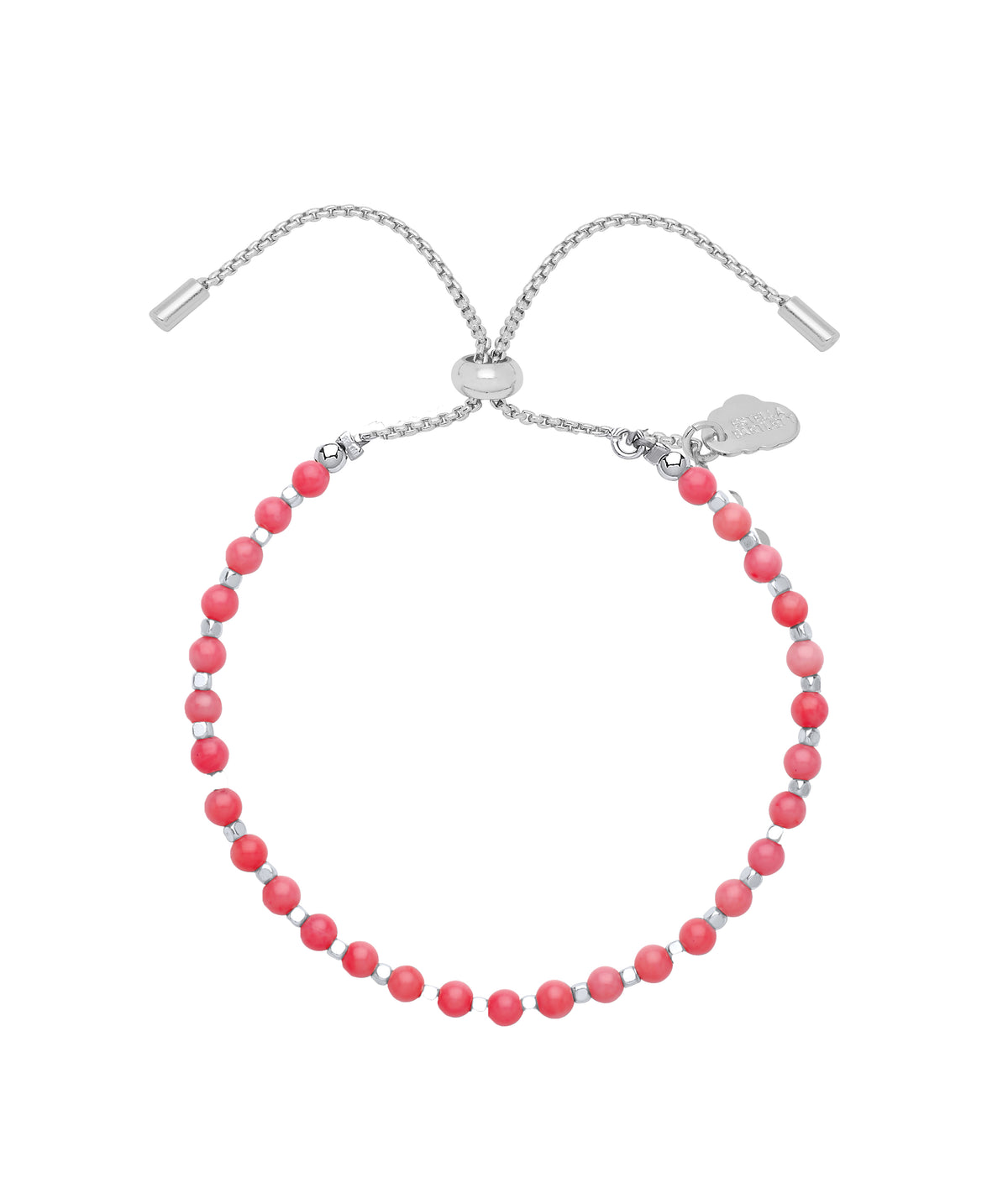Amelia Coral Agate Silver Plated Bracelet