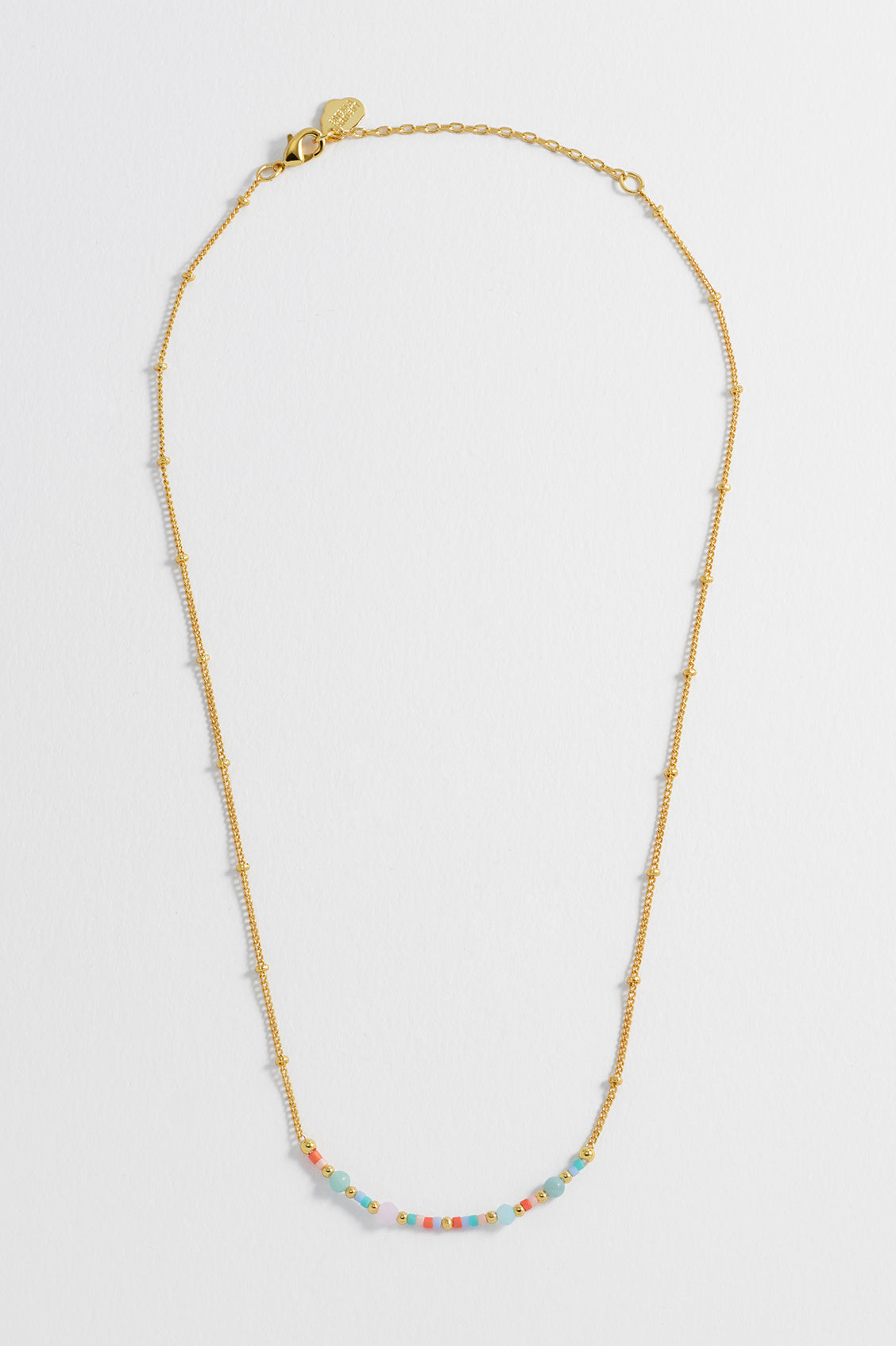 Mini Mixed Beaded Gold Chain Necklace