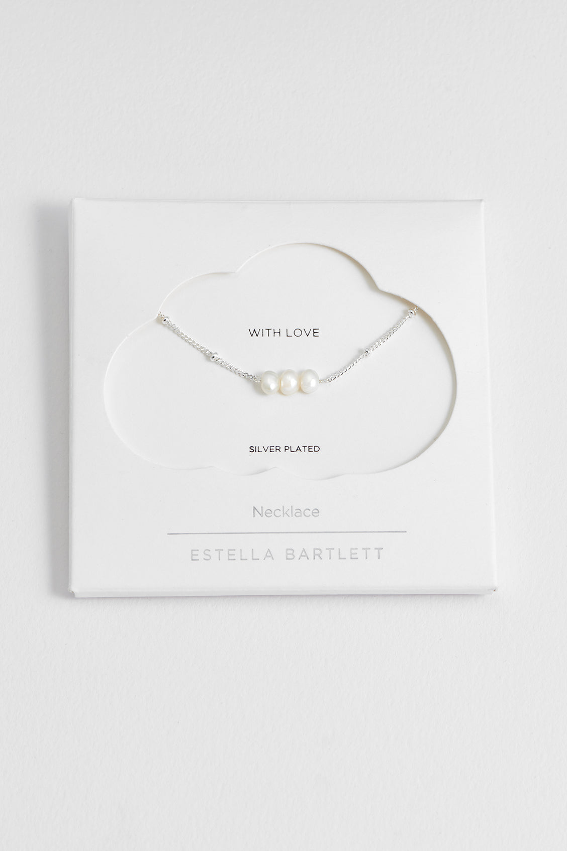 Beaded Chain And Pearl Silver Plated Necklace