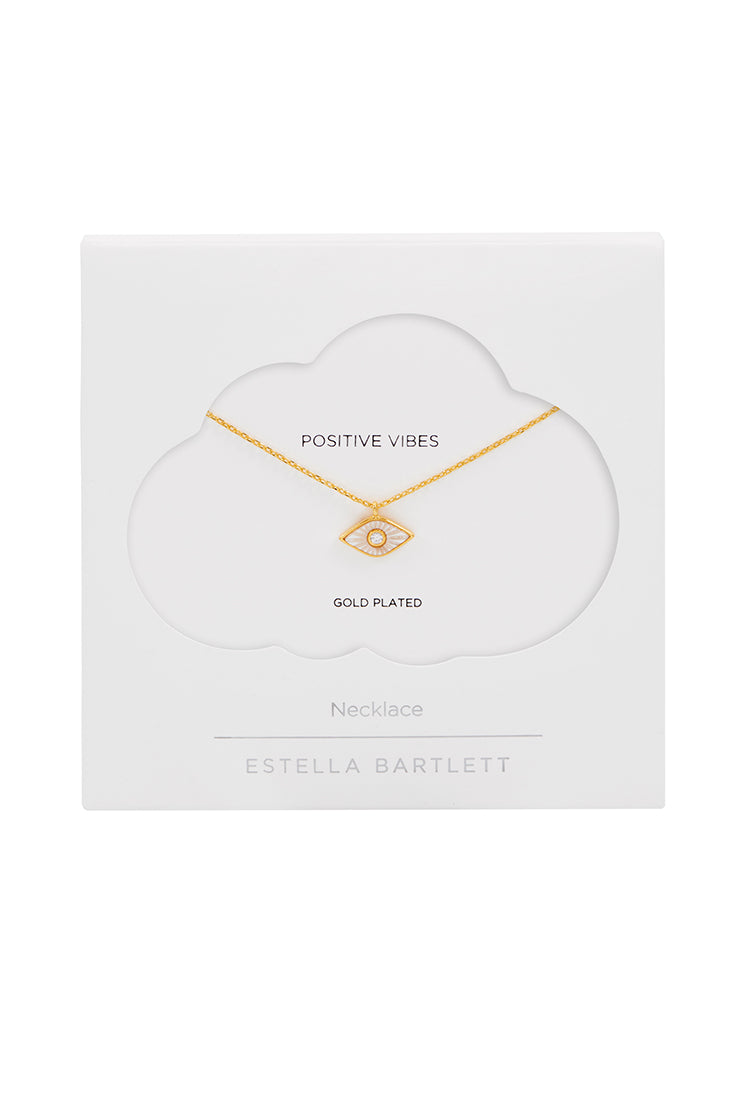 Pearl Evil Eye Gold Plated Necklace