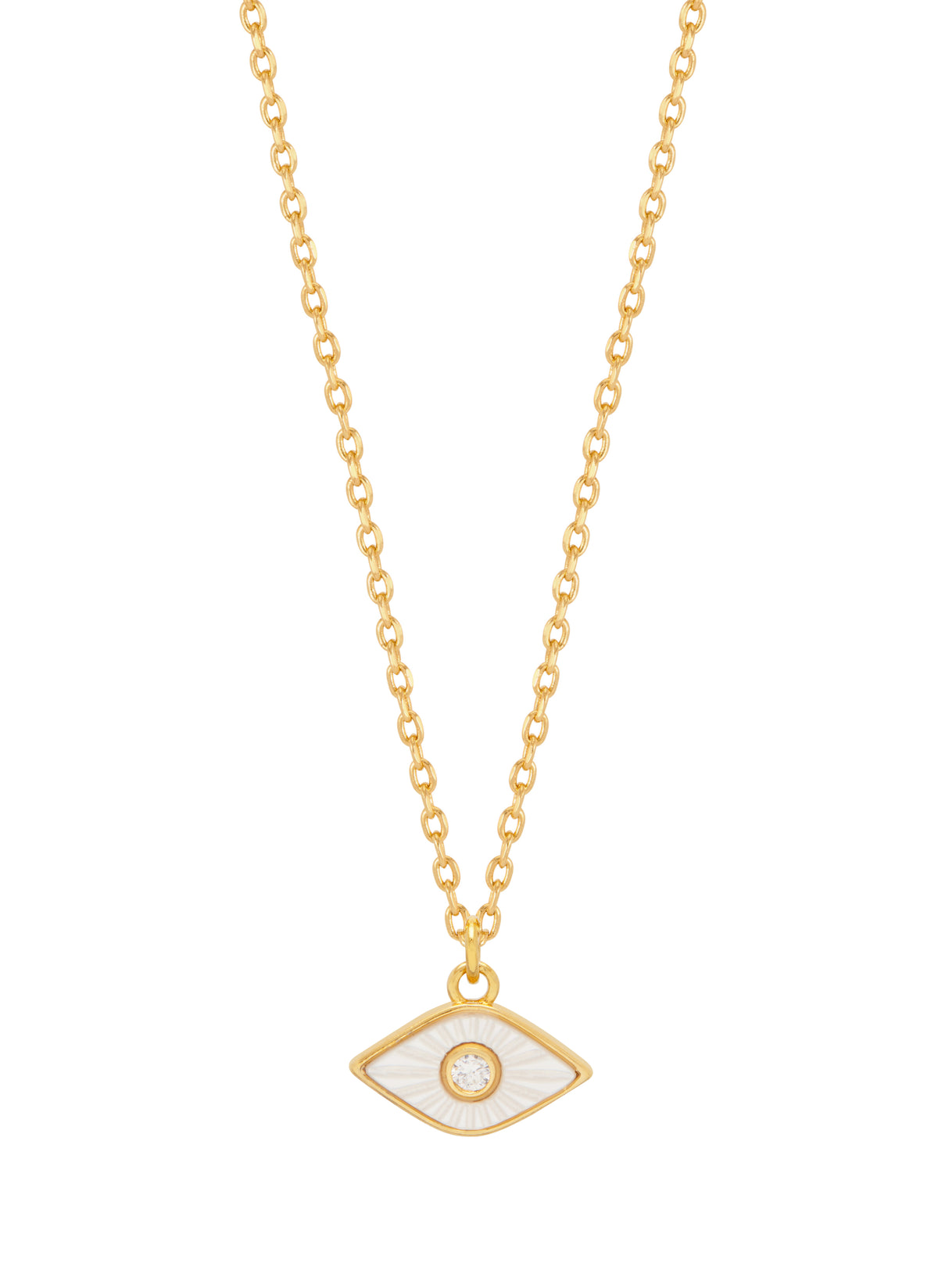 Pearl Evil Eye Gold Plated Necklace