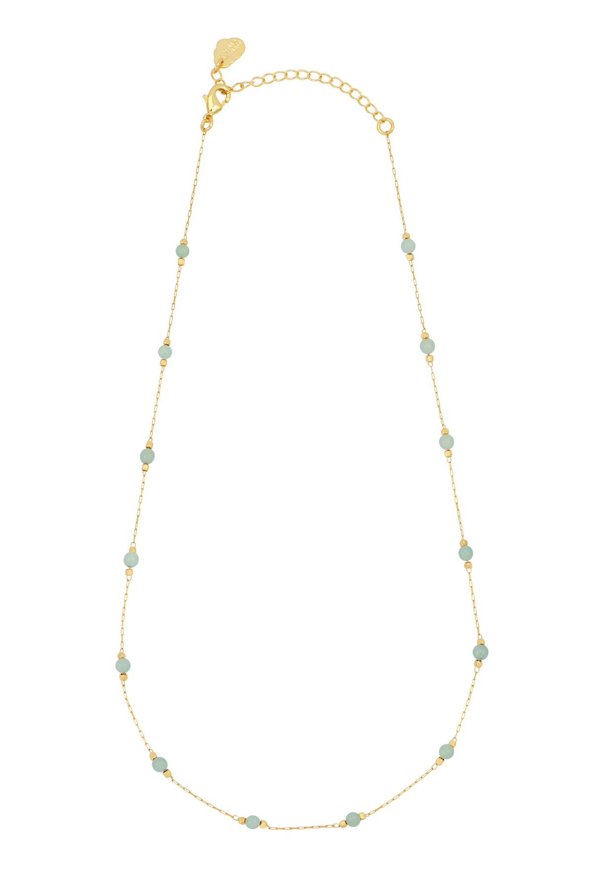 Wellness Amazonite Paperlink Gold Plated Necklace