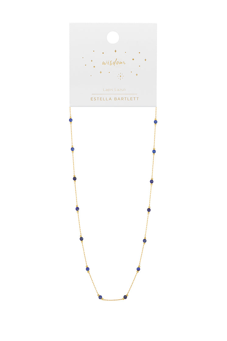 Wellness Lapis Lazuli Paperlink Gold Plated Necklace