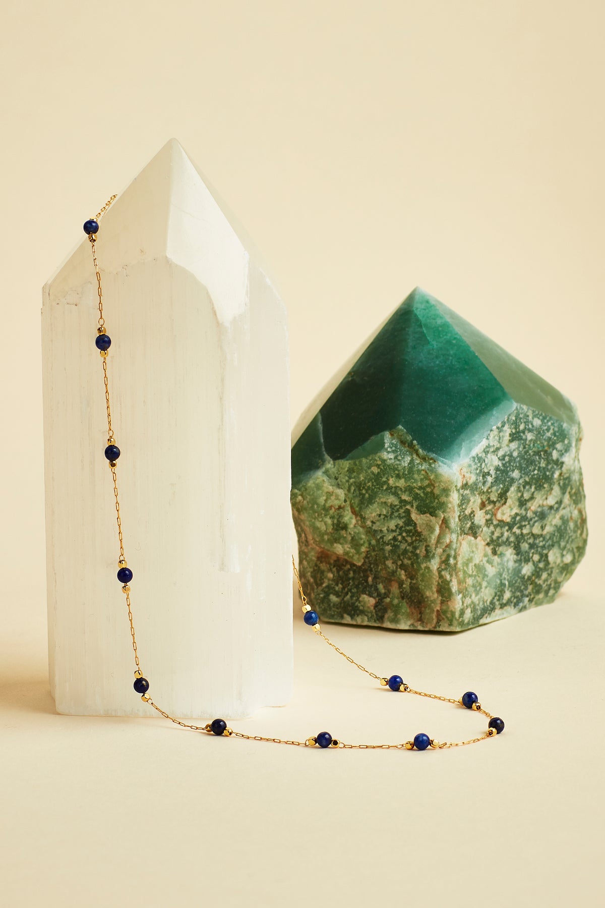 Wellness Lapis Lazuli Paperlink Gold Plated Necklace
