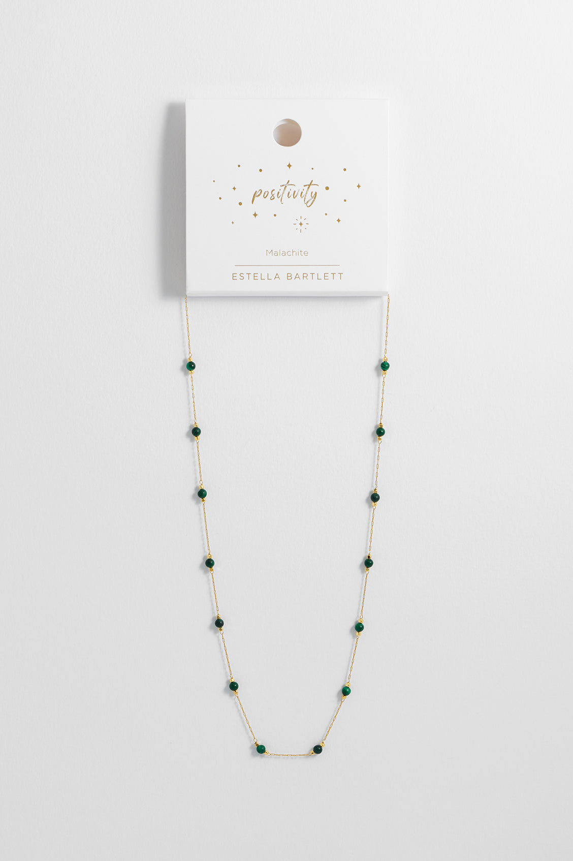 Wellness Malachite Paperlink Gold Plated Necklace