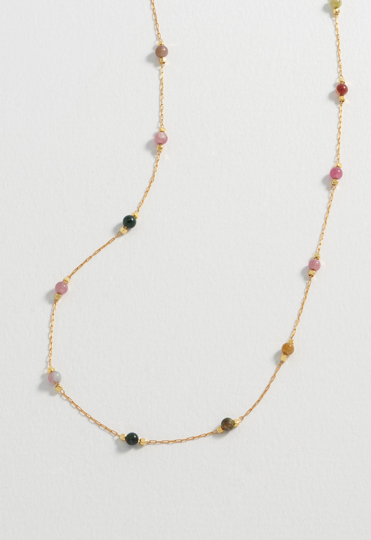 Wellness Tourmaline Paperlink Gold Plated Necklace