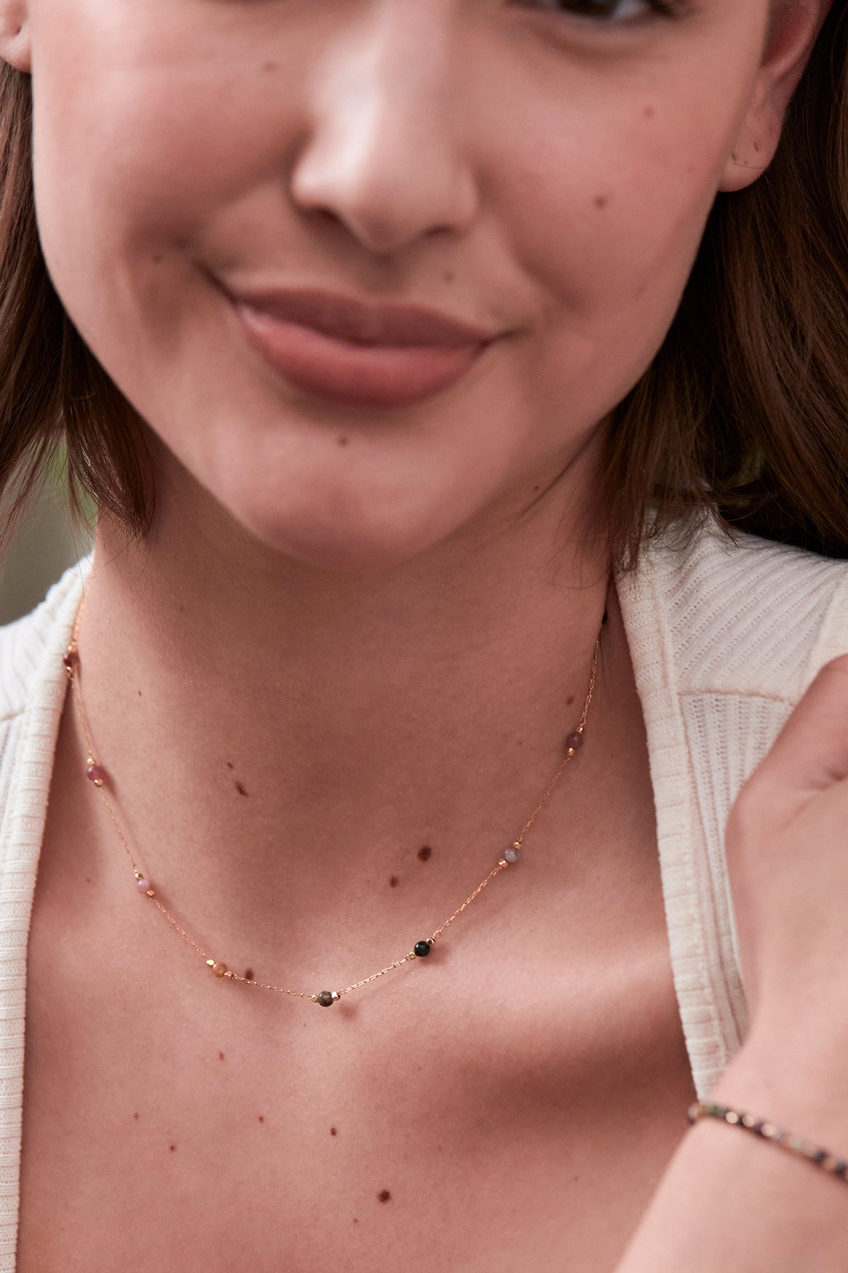 Wellness Tourmaline Paperlink Gold Plated Necklace
