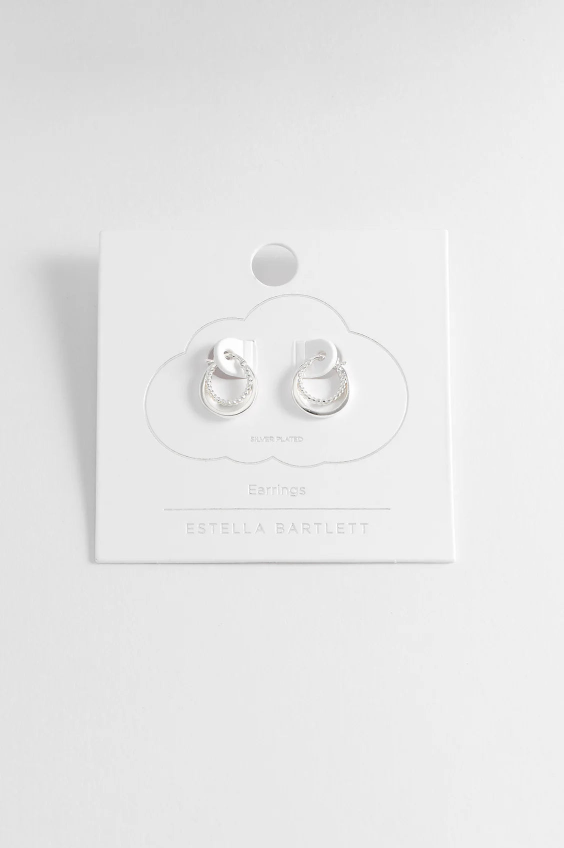 Double Twisted Silver Plated Hoop Earrings
