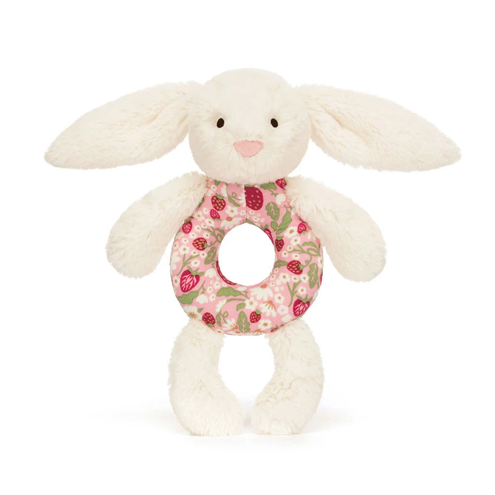 Jellycat Blossom Cream Bunny 'Berry' Ring Rattle (12cm)